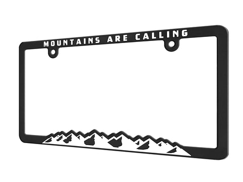 "Mountains Are Calling" v2 - Raised License Plate Frame by Wonder Plate Frames™
